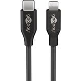 goobay Apple Lightning / USB-C PD-Ladeset nano 20 Watt, Ladegerät schwarz, 1 Meter Kabel, PD