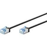 goobay Ultraflexibles Cat.6a Patchkabel slim, U/FTP schwarz, 2 Meter, extrakurze Stecker