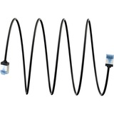 goobay Ultraflexibles Cat.6a Patchkabel slim, U/FTP schwarz, 2 Meter, extrakurze Stecker