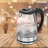 Bomann Glas-Wasserkocher WKS 6032 G edelstahl/schwarz, 1,7 Liter, 2.200 Watt