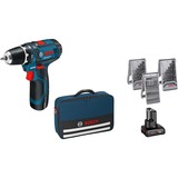 Bosch Akku-Bohrschrauber GSR 12V-15 Professional, 12Volt blau/schwarz, 1x Li-Ionen Akku 2,0Ah, 1x Li-Ionen Akku 4,0Ah, Bits & Bohrer