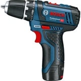 Bosch Akku-Bohrschrauber GSR 12V-15 Professional, 12 Volt blau/schwarz, 2x Li-Ionen Akku 2,0Ah