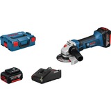Bosch Akku-Winkelschleifer GWS 18-125 V-LI Professional, 18Volt blau/schwarz, L-BOXX, 2x Li-Ion Akku 4,0Ah