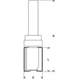 Bosch Bündigfräser Expert for Wood Laminate, Ø 16mm Schaft Ø 8mm, zweischneidig, Anlaufkugellager oben