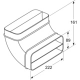Bosch Home 90° Flachkanalbogen HEZ9VDSB2, Rohr schwarz, vertikal, männlich