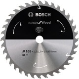 Bosch Kreissägeblatt Standard for Wood, Ø 165mm, 36Z Bohrung 15,875mm, für Akku-Handkreissägen
