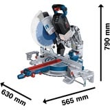 Bosch PRO Akku-Kapp-und Gehrungssäge BITURBO GCM 18V-305 GDC Professional solo blau, Bluetooth Modul, ohne Akku und Ladegerät