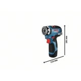Bosch Professional Akku-Bohrschrauber GSR 12V-35 FC Professional, 12Volt blau/schwarz, 2x Li-Ionen Akku 3,0Ah, mit FlexiClick Aufsätzen, L-BOXX