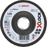 Bosch Professional PRO X571 X-LOCK Fächerschleifscheibe, Ø 115mm, K120 Bohrung 22,23mm, abgewinkelt