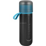 Brita fill&go Active Wasserflasche 0,6 Liter, Trinkflasche schwarz/blau, mit Wasserfilter