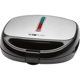 Clatronic 3in1 Sandwichtoaster ST/WA 3670, Sandwichmaker schwarz/edelstahl, 800 Watt, mit 3 Platten-Sets