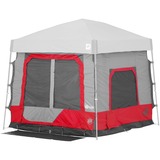 E-Z Up Einhängezelt Camping Cube 5.4 Angled, Punch rot/grau, ohne Dach und Faltgestell