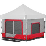 E-Z Up Einhängezelt Camping Cube 6.4 Straight, Punch rot/grau, ohne Dach und Faltgestell
