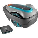 GARDENA Mähroboter smart SILENO city Set grau/türkis, Li-Ionen Akku 2,1Ah, 250m²