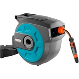 GARDENA Wand-Schlauchbox 15 roll-up automatic, Schlauch- Trommel grau/türkis, 15 Meter