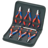 KNIPEX Elektronikzangen-Set 002016, 7-teilig rot/blau