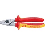 KNIPEX Kabelschere 95 16 165 , Schneid-Zange für Cu- und Al-Kabel, Klemmschutz, VDE