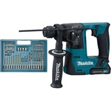 Makita Akku-Bohrhammer HR140DSAE1, 12Volt blau/schwarz, 2x Li-Ionen Akku 2,0Ah, Bohrer-/Bit-Sortiment, im Koffer