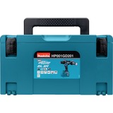 Makita Akku-Schlagbohrschrauber HP001GD201 XGT, 40Volt blau/schwarz, 2x Li-Ion XGT Akku 2,5Ah, MAKPAC