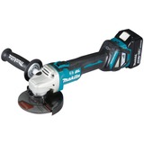 Makita Akku-Winkelschleifer DGA513RTJ, 18Volt blau/schwarz, 2x Li-Ionen-Akku 5,0Ah, im MAKPAC Gr.2