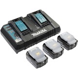 Makita Power Source Kit 18V 5Ah, Set schwarz, 3x Akku BL1850B, 1x Ladegerät DC18RD