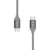 Nevox USB 2.0 Kabel, USB-C Stecker > USB-C Stecker grau, 1 Meter, PD, Laden mit bis zu 100 Watt