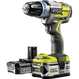 Ryobi ONE+ Akku-Schlagbohrschrauber R18PDBL-252S, 18Volt grün/schwarz, 1x Li-Ionen Akku 2,0Ah, 1x Li-Ionen Akku 5,0Ah