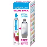 SodaStream Reserve CO₂-Zylinder 60L+ PET-Flasche 1L, für Wassersprudler mit Schraubsystem