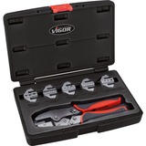 VIGOR Crimpzangen-Satz, 6-teilig, Crimp-Zange schwarz/rot