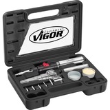VIGOR Gas-Lötkolben Satz, Lötlampe silber/schwarz, 12-teilig