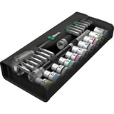 Wera 8100 SC 6 Zyklop Speed-Knarrensatz, 28-teilig, Werkzeug-Set schwarz/grün, 1/2", Speed-Knarre mit schwenkbarem Kopf