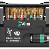 Wera Bit-Check 12 Diamond 1, 1/4", 12-teilig, Bit-Satz diamantbeschichtet, mit Kunststoffhalter