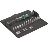 Wera Drehmomentschlüssel Bicycle Set Torque 1, 16-teilig, Drehmoment- Schlüssel schwarz/grün, Click-Torque A 5 mit Umschaltknarre