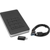 Verbatim Store 'n' Go Secure Portable, Externe Festplatte schwarz/silber, USB-C 3.2 (5 Gbit/s)