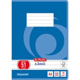 Herlitz Oktavheft 32 Blatt liniert, Notizbuch blau, A6