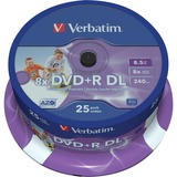 Verbatim DVD+R DL 8,5 GB, DVD-Rohlinge 8fach, 25 Stück