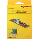 DeLOCK M.2 Key B+M Stecker > 1 x USB 3.0 Pfostenstecker, Konverter 