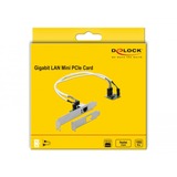 DeLOCK Mini PCIe I/O PCIe half size 1 x Gigabit LAN Low Profile, LAN-Adapter 