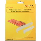DeLOCK PCIe>1x M.2 110mm m.Kühlkörper, Controller 