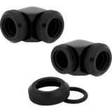 Corsair XF Hardline 90° 12mm OD Fitting Twin Pack, Verbindung schwarz, kompatibel mit 12 mm OD-Hardline Tubing