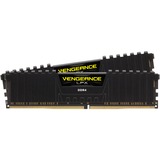 Corsair DIMM 16 GB DDR4-2666 (2x 8 GB) Dual-Kit, Arbeitsspeicher schwarz, CMK16GX4M2A2666C16, Vengeance LPX, INTEL XMP