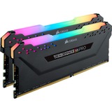 Corsair DIMM 16 GB DDR4-3200 Kit, für AMD Optimiert , Arbeitsspeicher schwarz, CMW16GX4M2Z3200C16, Vengeance RGB PRO, XMP