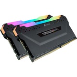 Corsair DIMM 16 GB DDR4-3200 Kit, für AMD Optimiert , Arbeitsspeicher schwarz, CMW16GX4M2Z3200C16, Vengeance RGB PRO, XMP
