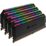 Corsair DIMM 32 GB DDR4-3200 (4x 8 GB) Quad-Kit, Arbeitsspeicher schwarz, CMT32GX4M4C3200C16, Dominator Platinum RGB, INTEL XMP