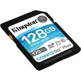 Kingston Canvas Go! Plus 128 GB SDXC, Speicherkarte schwarz, UHS-I U3, Class 10, V30