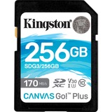 Kingston Canvas Go! Plus 256 GB SDXC, Speicherkarte schwarz, UHS-I U3, Class 10, V30