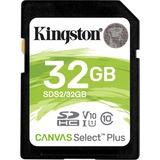 Kingston Canvas Select Plus 32 GB SDHC, Speicherkarte schwarz, UHS-I U1, Class 10, V10