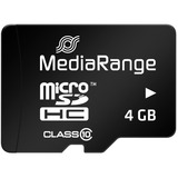 MediaRange 4 GB microSDHC, Speicherkarte schwarz, Class 10