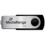 MediaRange Flexi-Drive 32 GB, USB-Stick schwarz/silber, USB-A 2.0