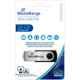 MediaRange Flexi-Drive 32 GB, USB-Stick schwarz/silber, USB-A 2.0